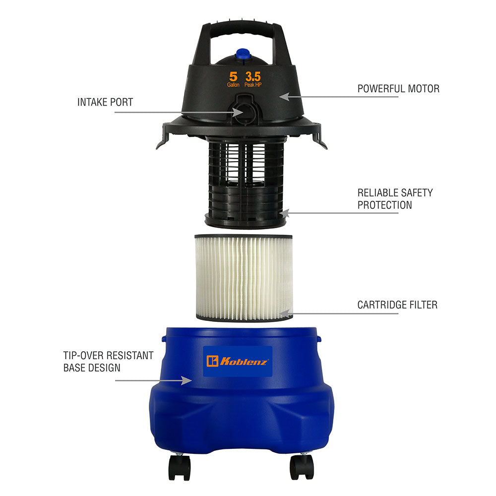 Aspiradora Seco-Mojado 5 Galones WD-5 L2 - Koblenz Electrica
