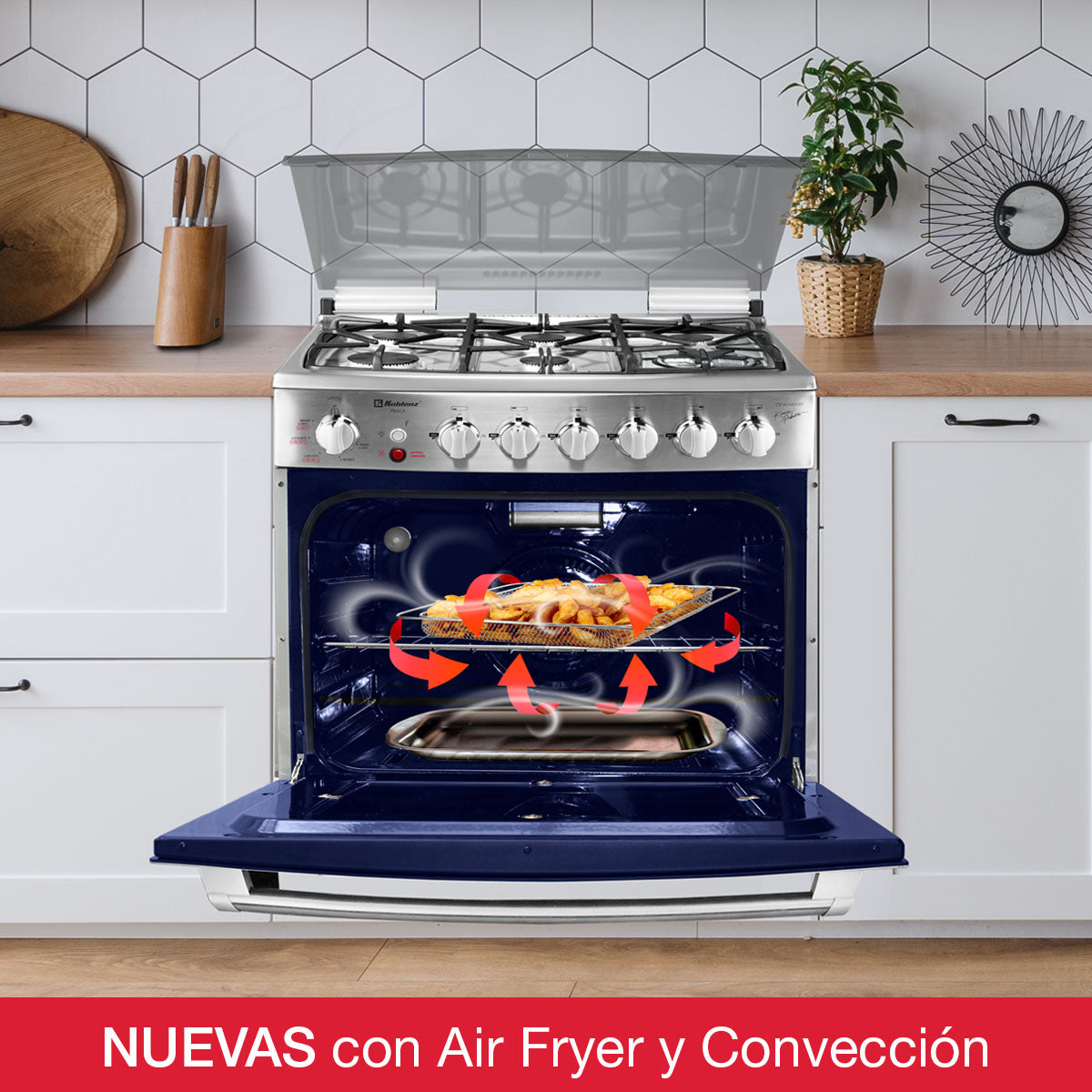 Estufa empotrable con freidora de aire y convección