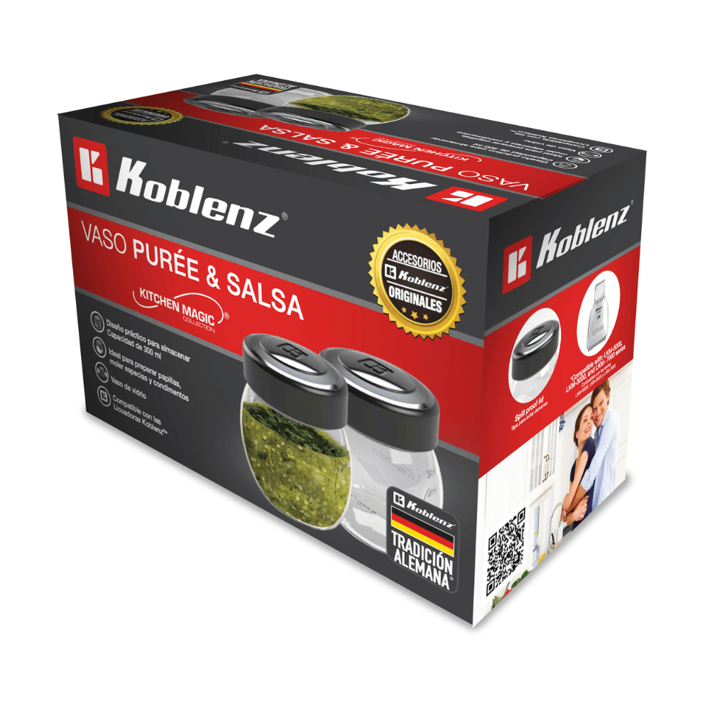 2 Mini Vasos de Licuadora de 300 ml para Puré & Salsa - Koblenz Electrica