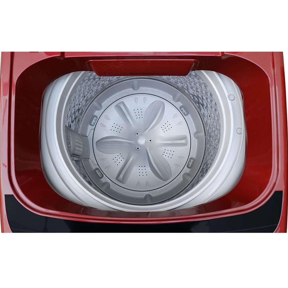 Lavadora automática de color rojo de 19 kg