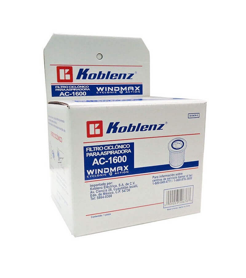 Filtro Ciclónico para Aspiradora AC-1600 - Koblenz Electrica