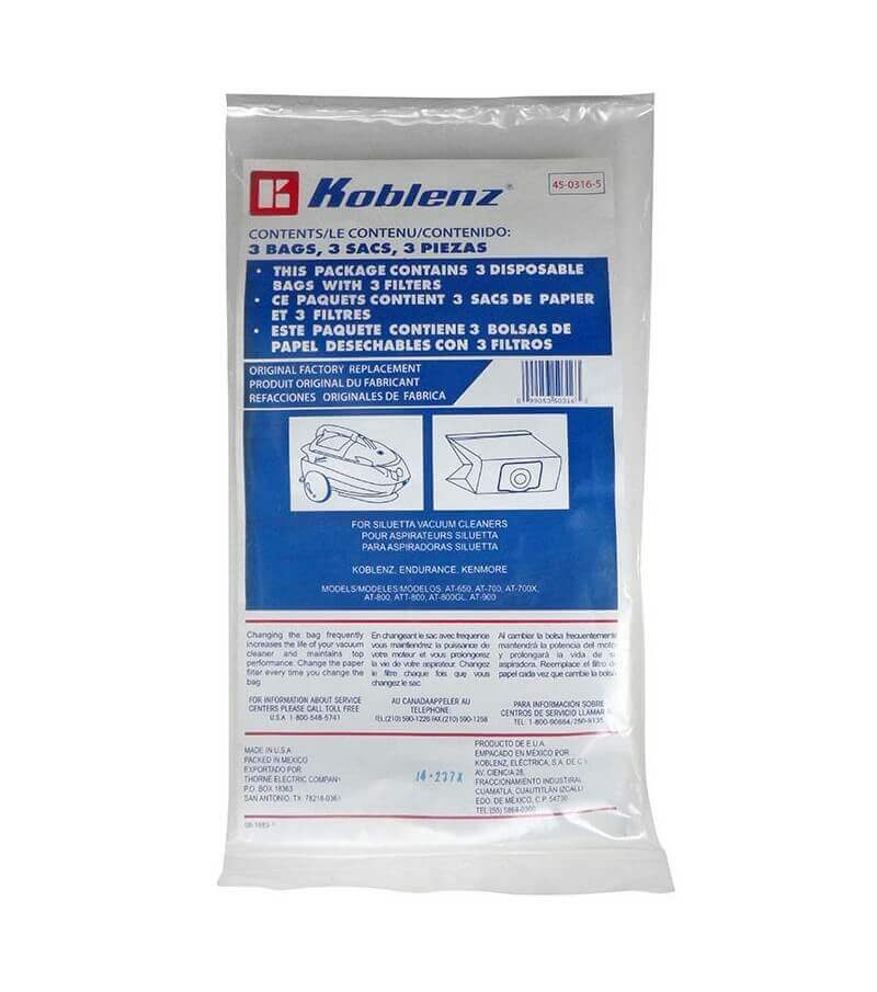 Bolsas Desechables para Aspiradora AT-650, AT-800 y AT-900 - Koblenz Electrica
