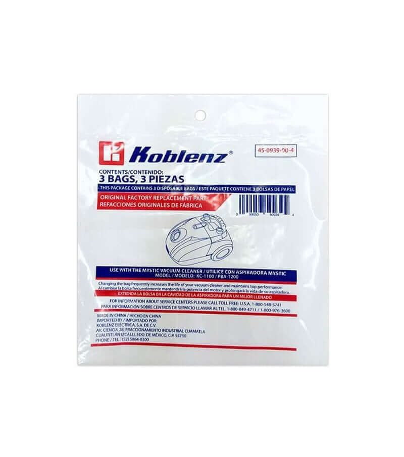 Bolsas Desechables para Aspiradora KC-1100 Mystic - Koblenz Electrica